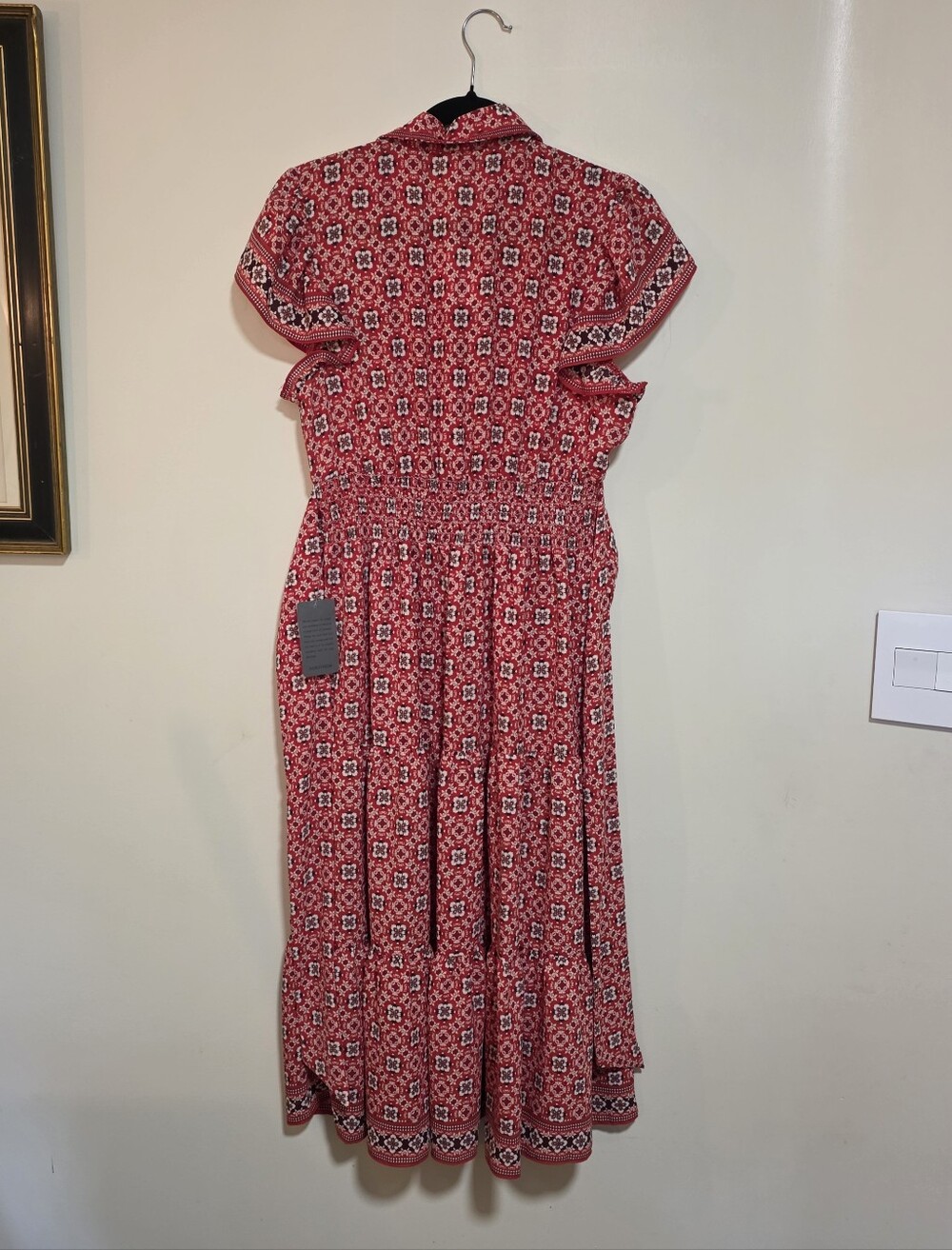 Max Studio Red Printed Collared Midi Dress - Picture 8 of 12